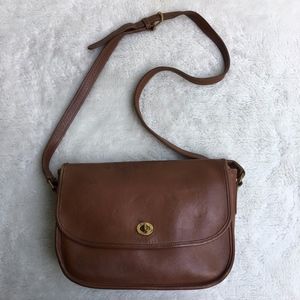 Vintage Coach Legacy City Brown Leather Flap Bag